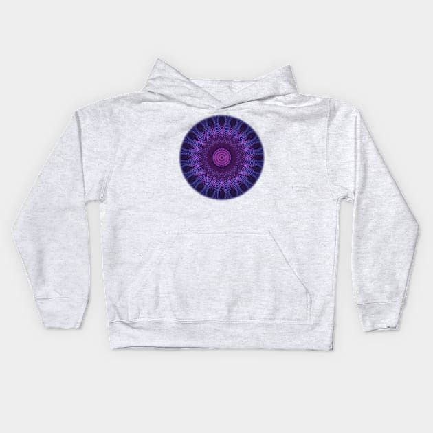 Mandala in Cool Tones Kids Hoodie by lyle58